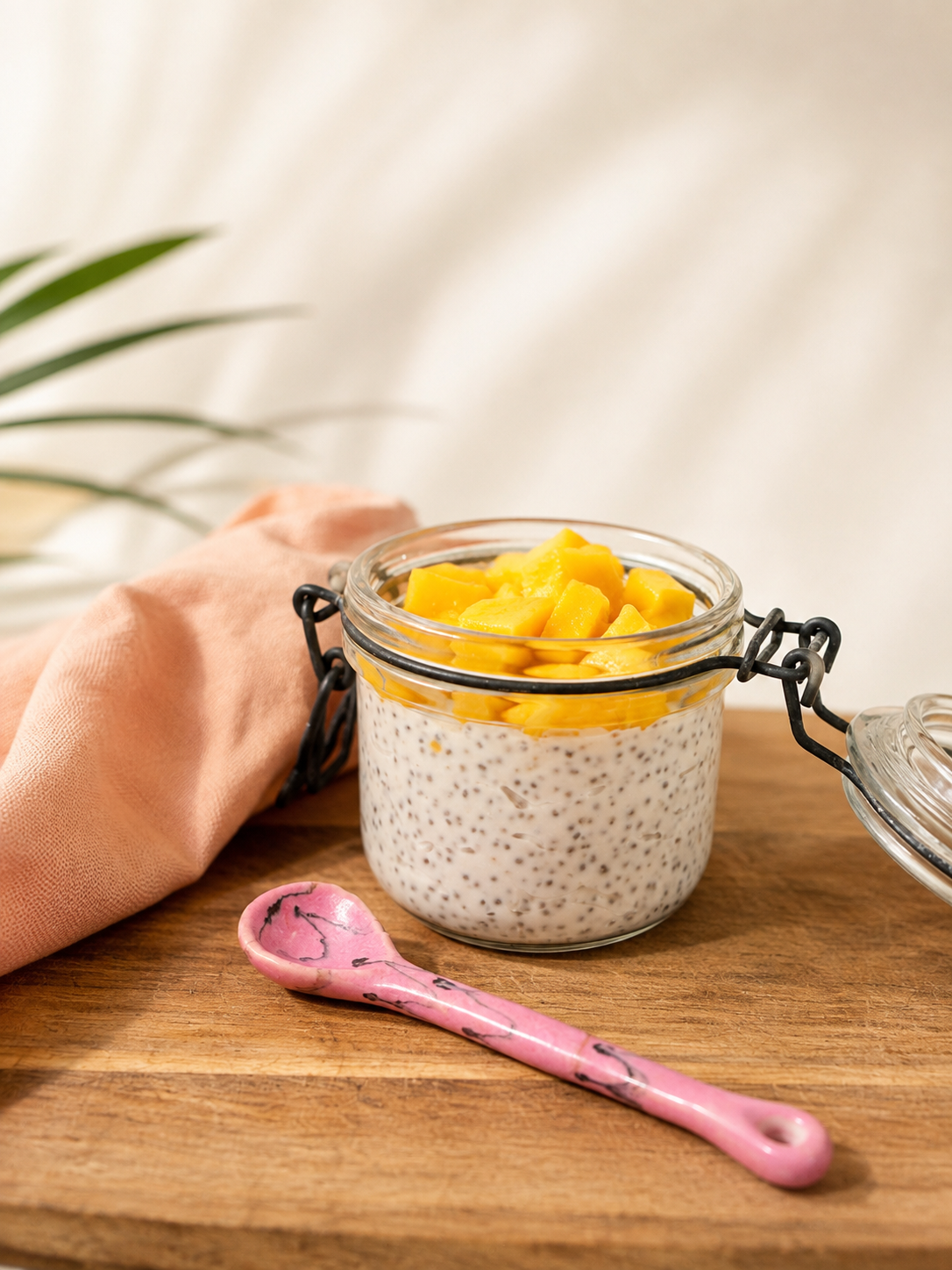 Mango sticky chia yoghurt